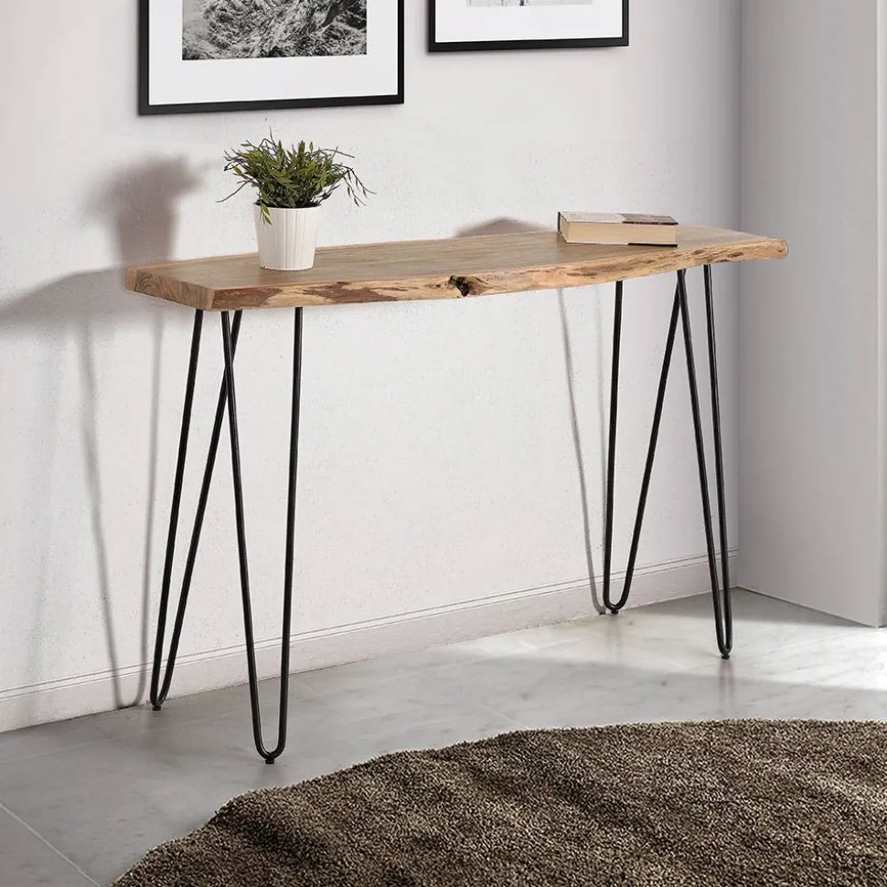 Konsolentisch mit Baumkante Holzplatte Akazie - Cornelys