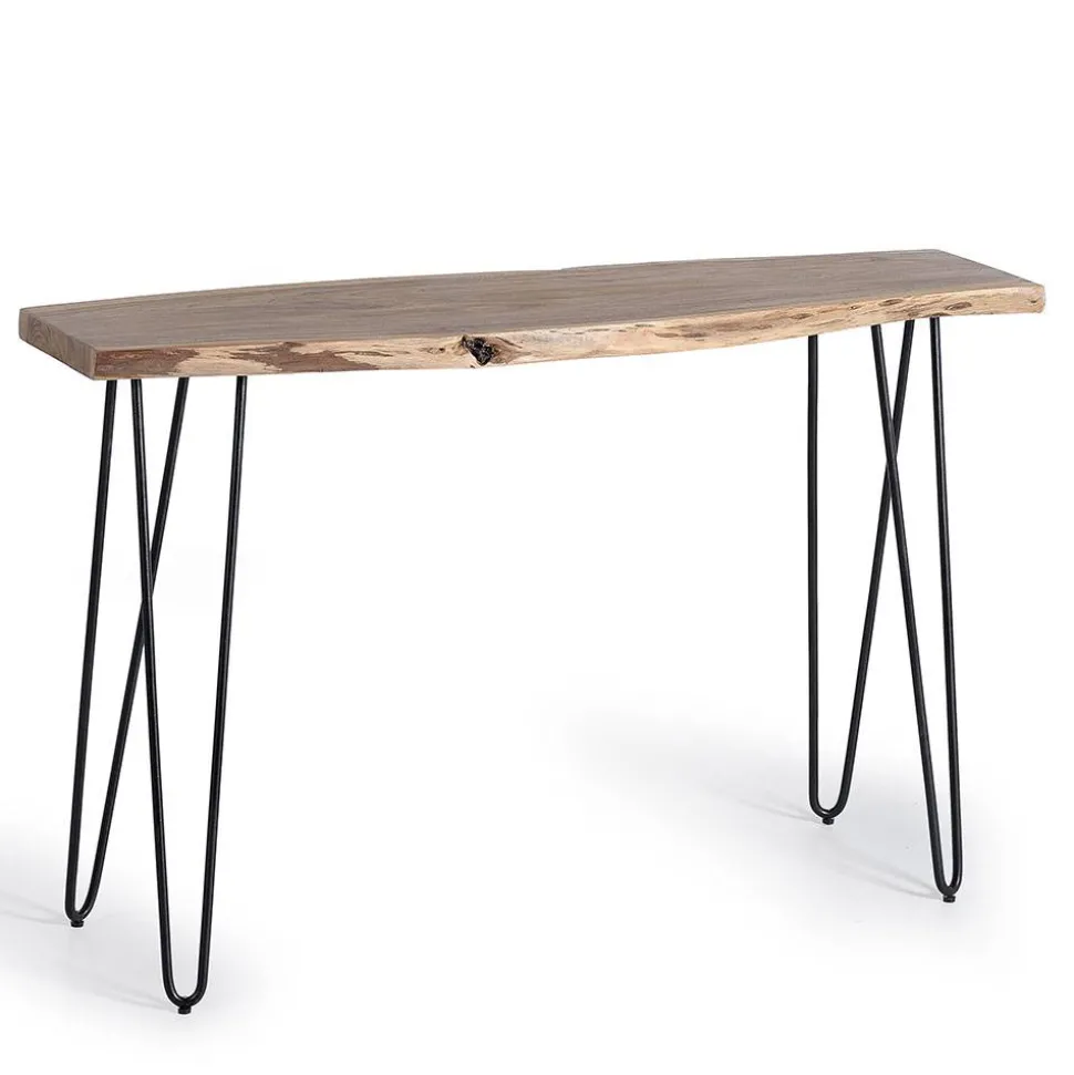 Konsolentisch mit Baumkante Holzplatte Akazie - Cornelys