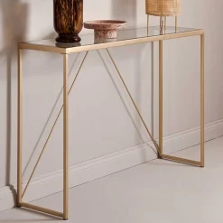 Konsolentisch mit Glasplatte und Bügelgestell - Area