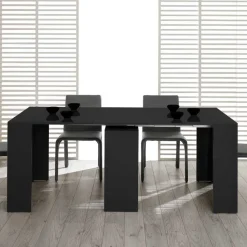 Konsolentisch verlängerbar als großer Esstisch Sumilar in Schwarz