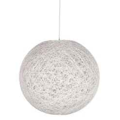 Kugelleuchte aus Flachs Gewebe in Weiß - Peso