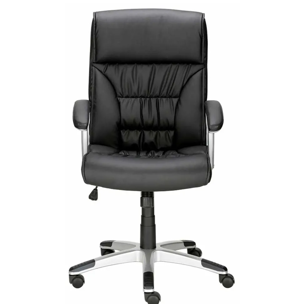 Kunstleder Bürosesseö in Schwarz & Chrom - Bicarion