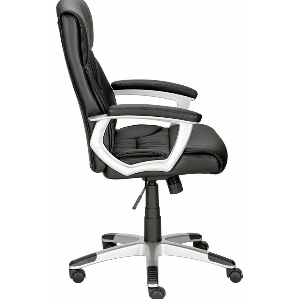 Kunstleder Bürosesseö in Schwarz & Chrom - Bicarion