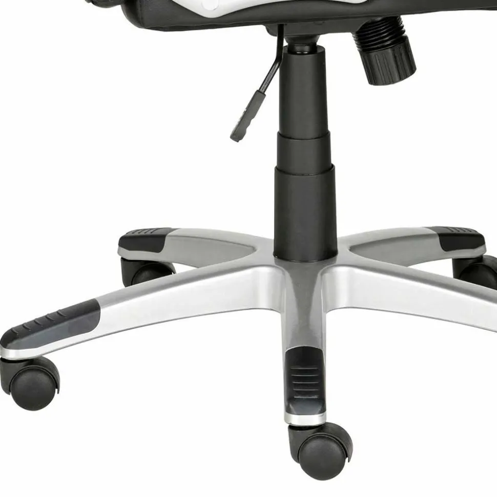 Kunstleder Bürosesseö in Schwarz & Chrom - Bicarion