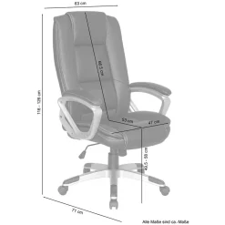 Kunstleder Chefsessel mit Lendenwirbelstütze - Imagoro