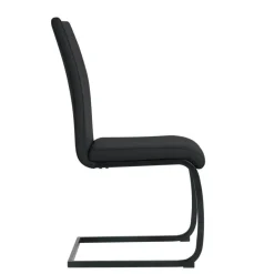 Kunstleder Freischwinger in Schwarz - Pencras (2er Set)