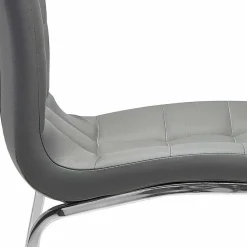 Kunstleder Küchenstühle in Grau - Alonso (2er Set)