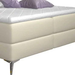 Kunstleder Komplettbett in Beige - Diamo