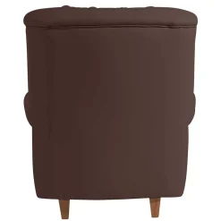 Kunstleder Ohrensessel in Braun - Ziller