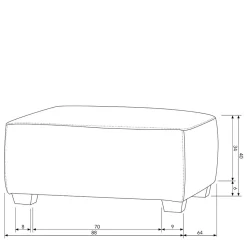 Kunstleder Polsterhocker 88x40x64 cm - Olterva