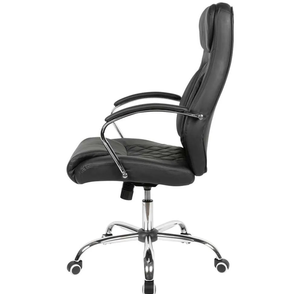 Kunstleder Schreibtischsessel in Schwarz - Elliot