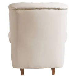 Kunstleder Wohnzimmersessel in Beige und Buche - That