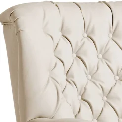 Kunstleder Wohnzimmersessel in Beige und Buche - That