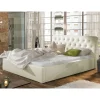 Kunstlederbett in Cremeweiß - Rongon
