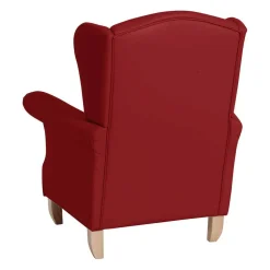 Kunstleder-Ohrensessel in Rot - Ponzas