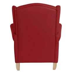 Kunstleder-Ohrensessel in Rot - Ponzas