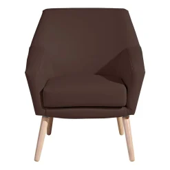 Kunstleder-Sessel in Braun und Buche Natur - Astina