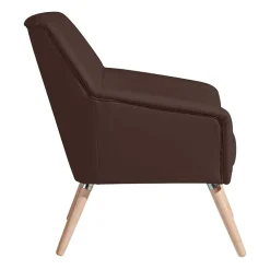 Kunstleder-Sessel in Braun und Buche Natur - Astina