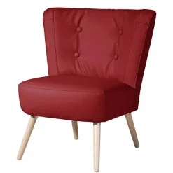 Kunstledersessel in Rot - Lilano