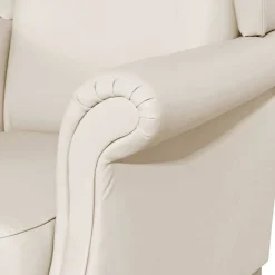 Kunstledersessel mit Ohren in Beige - Maduera