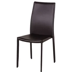 Kunstlederstuhl in Braun Badija als Stapelstuhl platzsparend (4er Set)