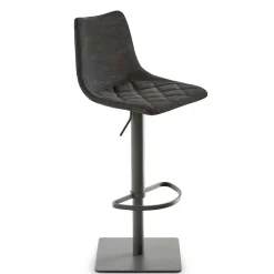 Kunstleder-Tresenstuhl in Schwarz - Derict