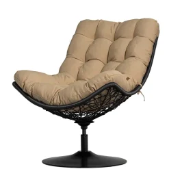 Kunstrattan Drehsessel in Schwarz - Ojeva