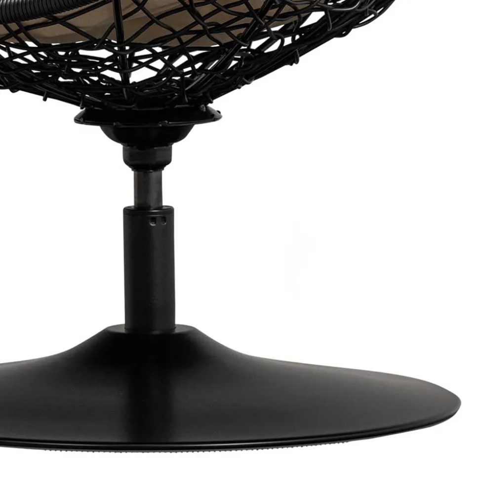 Kunstrattan Drehsessel in Schwarz - Ojeva