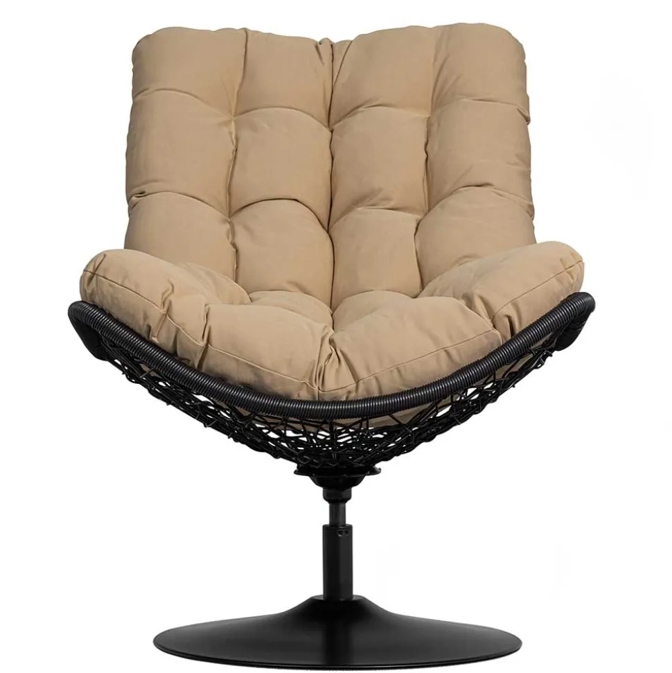 Kunstrattan Drehsessel in Schwarz - Ojeva