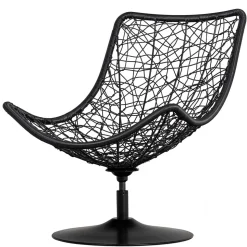 Kunstrattan Drehsessel in Schwarz - Ojeva