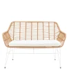 Kunstrattan Geflecht Bank in Natur & Weiß - Kerym