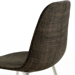 Kunstrattan Schalenstuhl in Braun Macorys mit Stahl Gestell Weiß (4er Set)