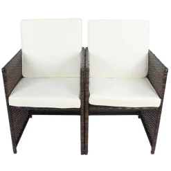 Kunstratten Outdoorstühle in Braun - Dorau (2er Set)