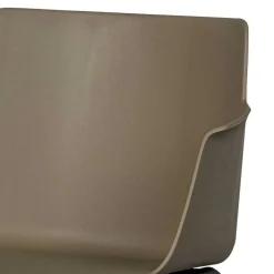 Kunststoff Armlehnenstühle in Graubraun - Cayro (4er Set)