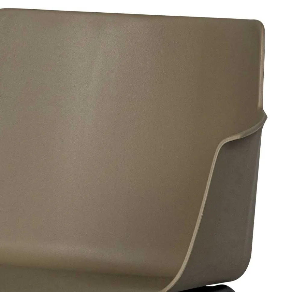 Kunststoff Armlehnenstühle in Graubraun - Cayro (4er Set)