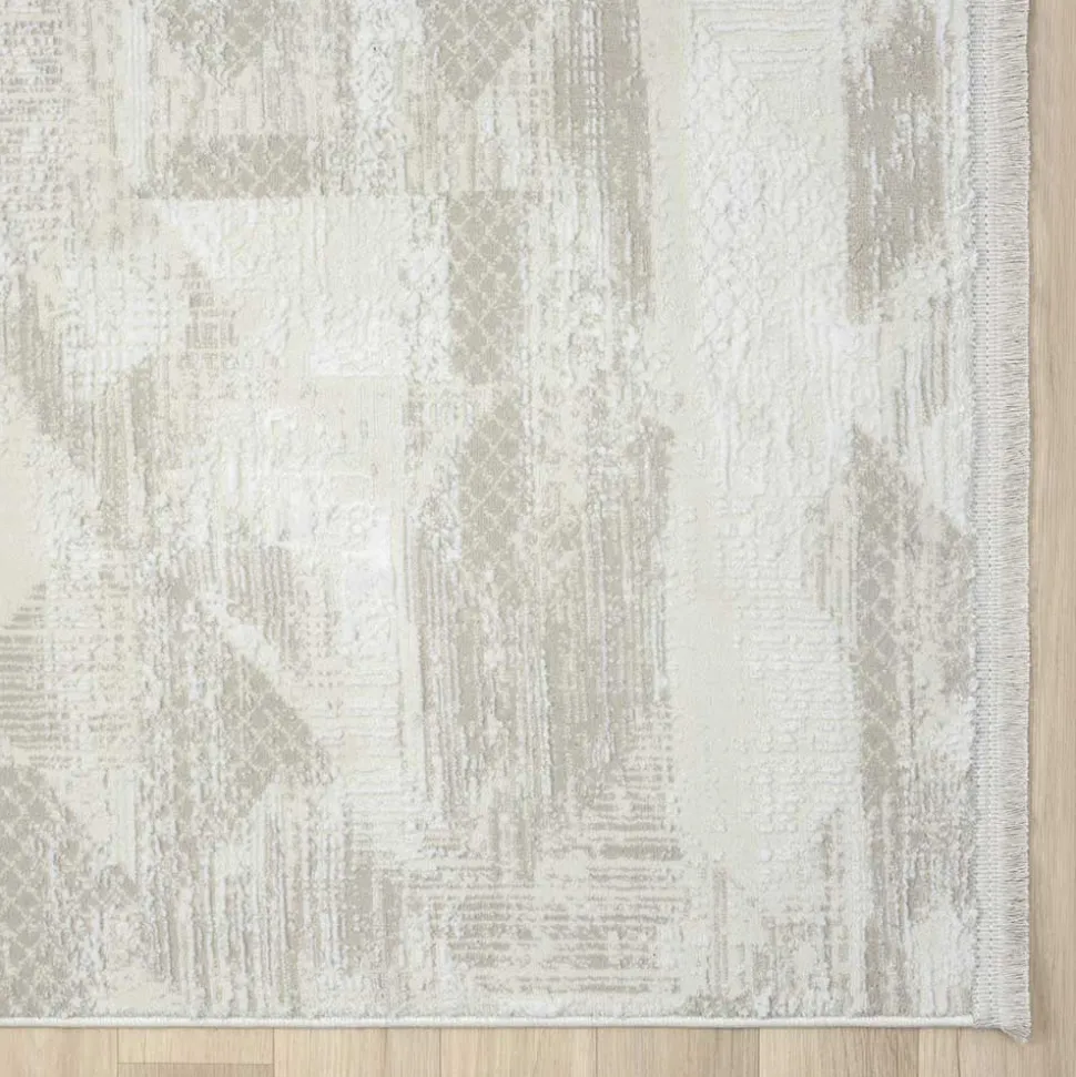 Kurzfloriger Teppich in Beige & Creme - Helsico