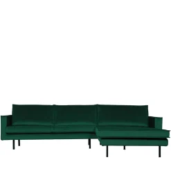 L Form Sofa Rundecke in Grün Samt - Distroit