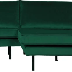 L Form Sofa Rundecke in Grün Samt - Distroit