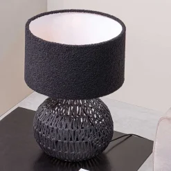 Lampenfuß aus Metall mit Papierkordel Geflecht - Notana