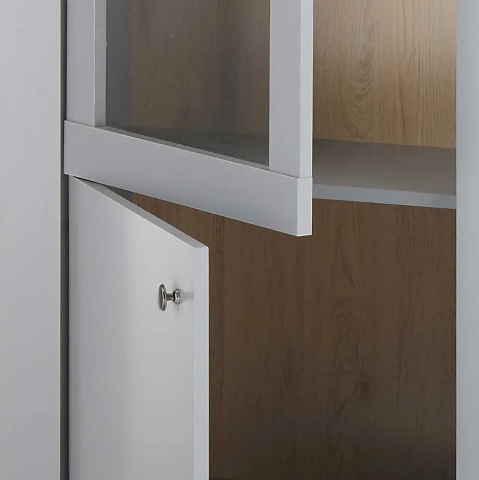 Landhaus Anbauwand in Lichtgrau & Eiche - Buleta (vierteilig)