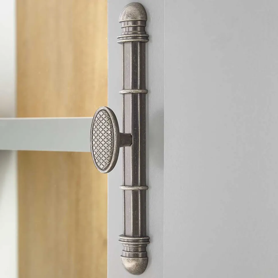 Landhaus Anbauwand in Lichtgrau & Eiche - Buleta (vierteilig)