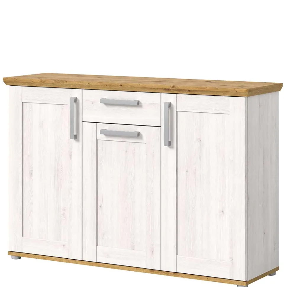Landhaus Anrichte in Holzoptik Lärche Weiß - Tocella