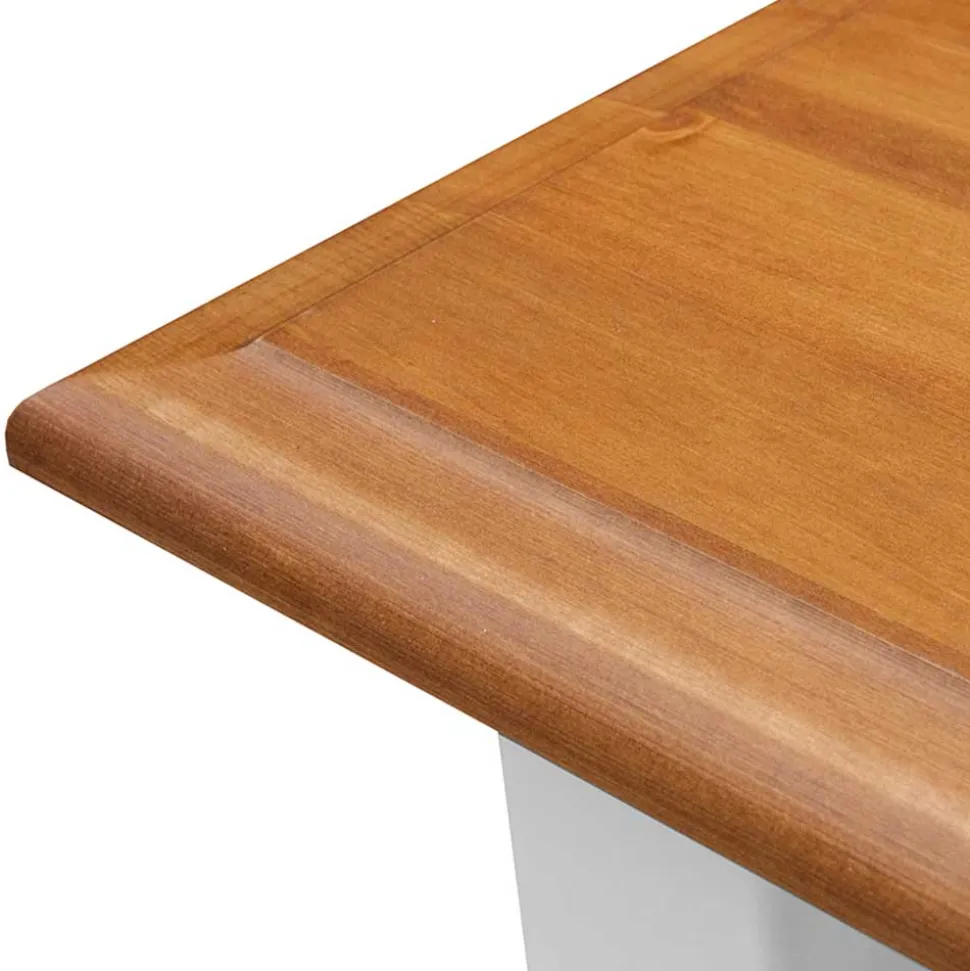 Landhaus Ausziehtisch in Weiß und Eiche - Bordona