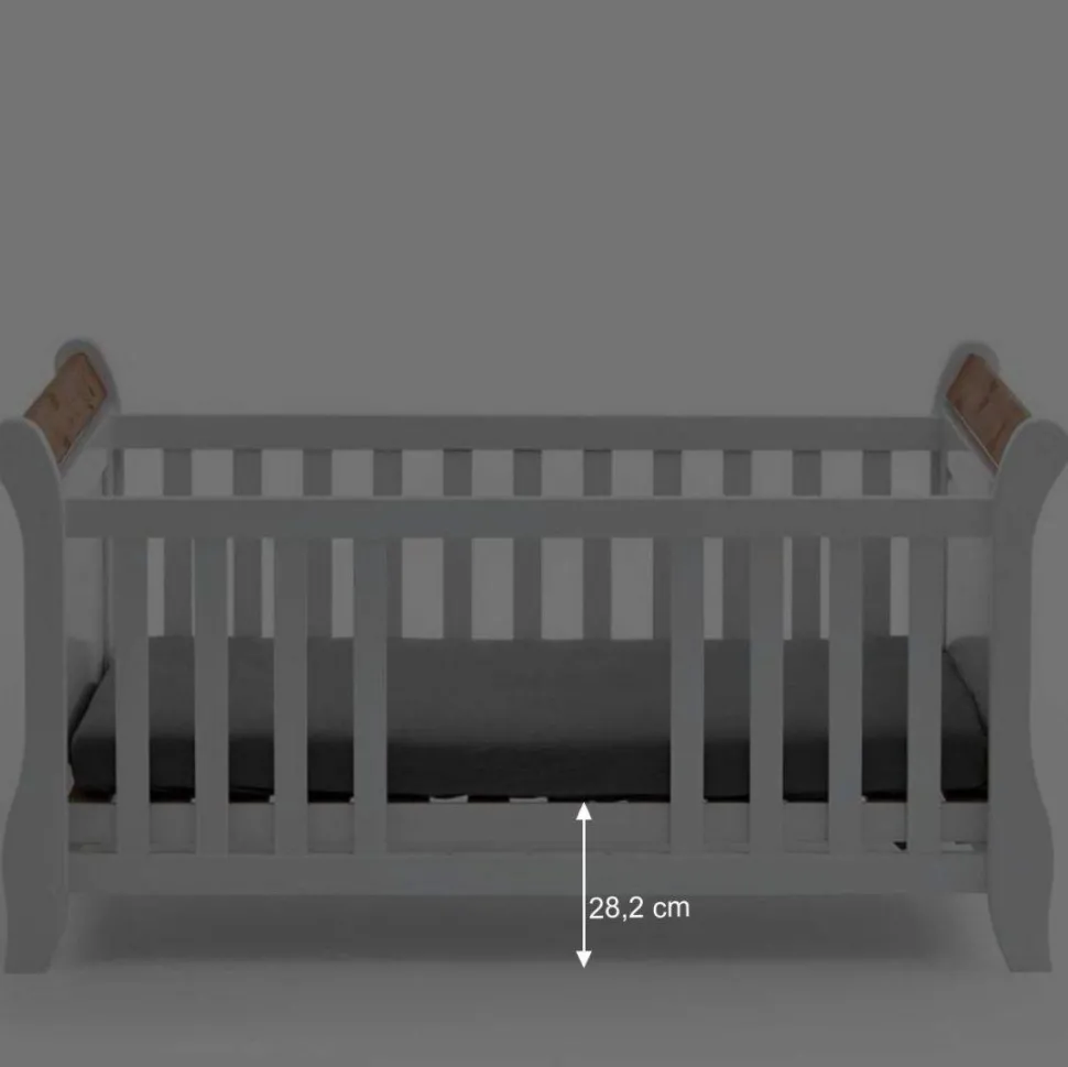 Landhaus Babybett aus Kiefer zweifarbig - Sibiuta