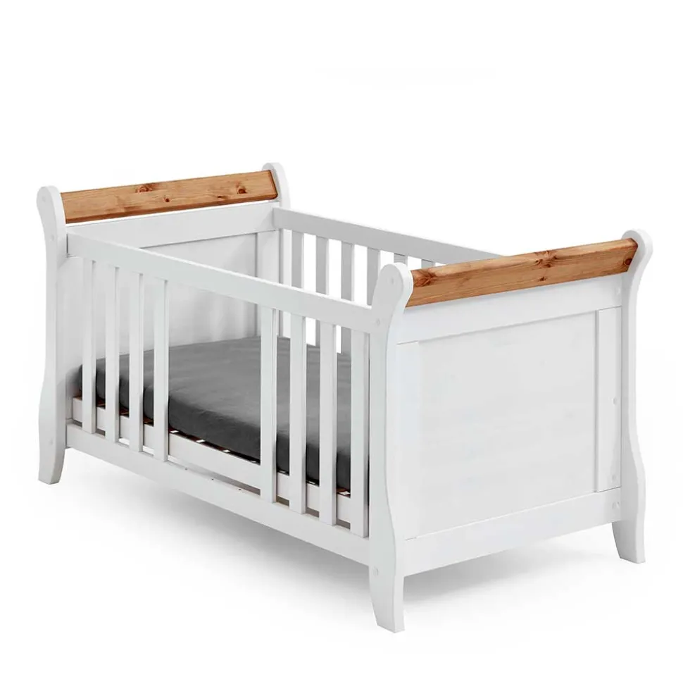 Landhaus Babybett aus Kiefer zweifarbig - Sibiuta