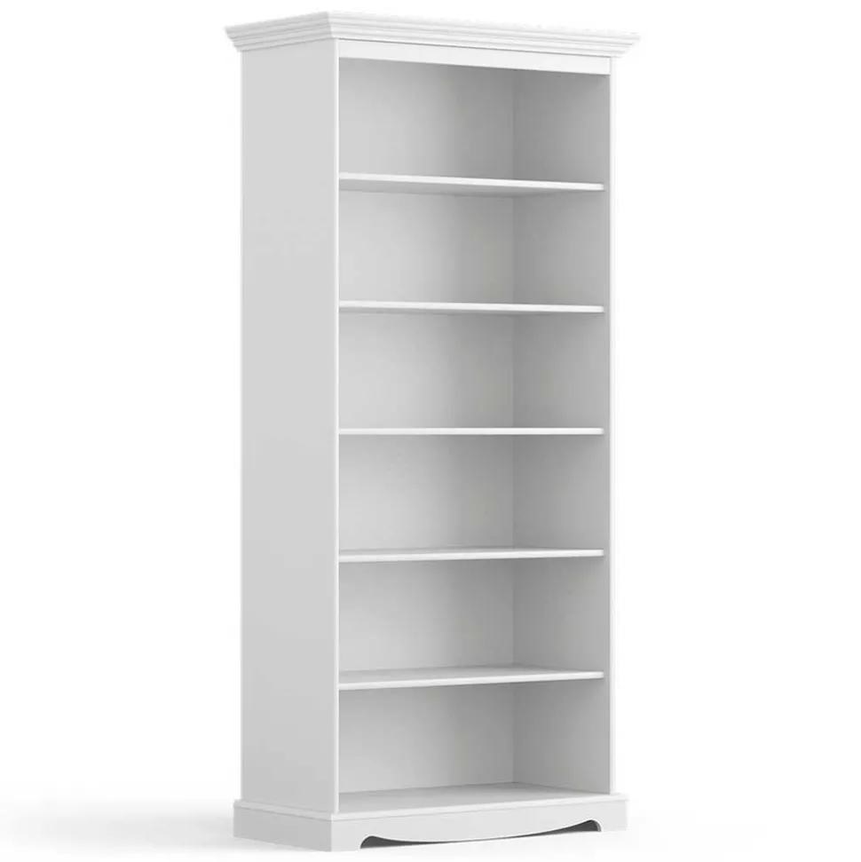 Landhaus Bücherregal in Weiß lackiert - Indico