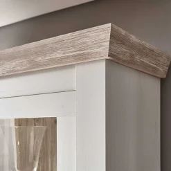 Landhaus Buffet Schrank in Weiß Pinie Nedita 184 cm breit