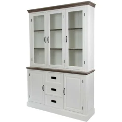Landhaus Buffetschrank in Weiß & Graubraun - Bleaks