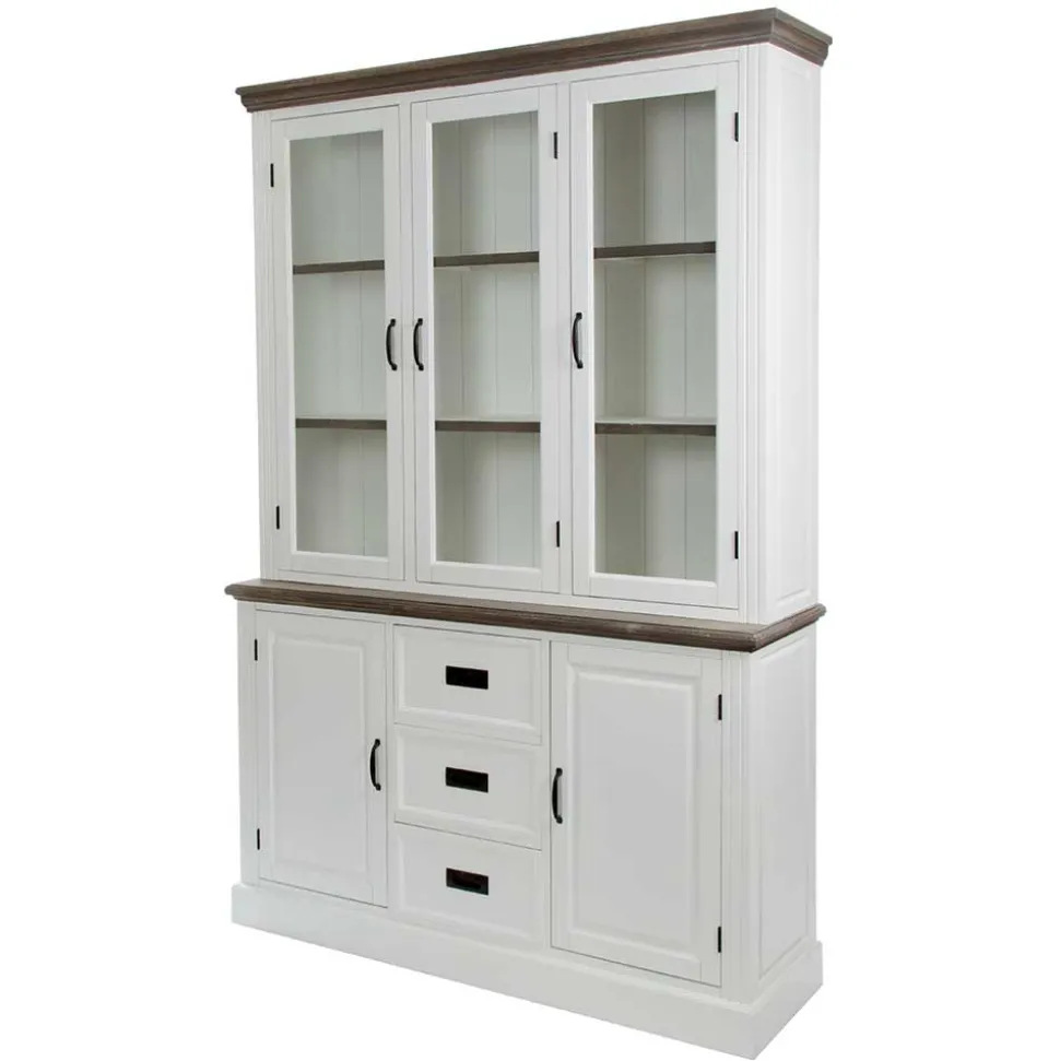 Landhaus Buffetschrank in Weiß & Graubraun - Bleaks
