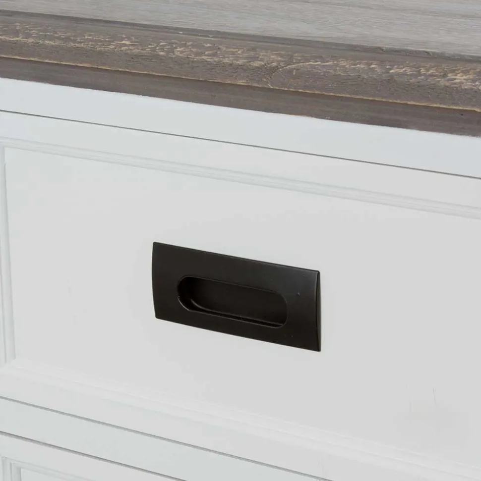 Landhaus Buffetschrank in Weiß & Graubraun - Bleaks